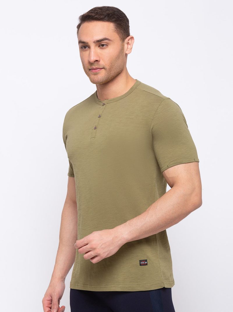 Status Quo Mens Solid V-Neck T-Shirt