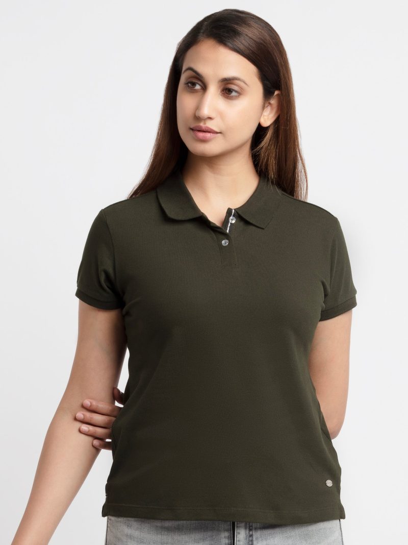 Status Quo Women Printed Round Neck Regular Fit Tshirt