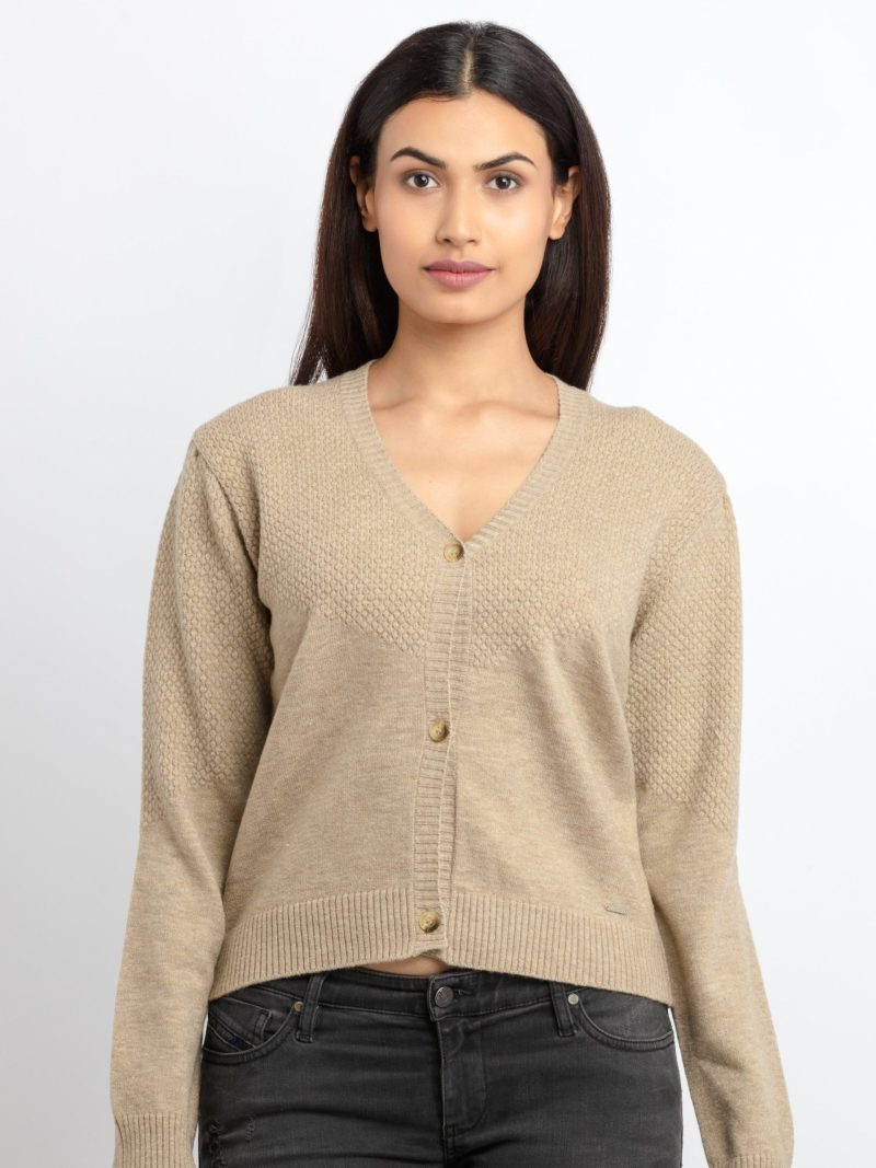 Status Quo Womens Solid V-Neck Sweater