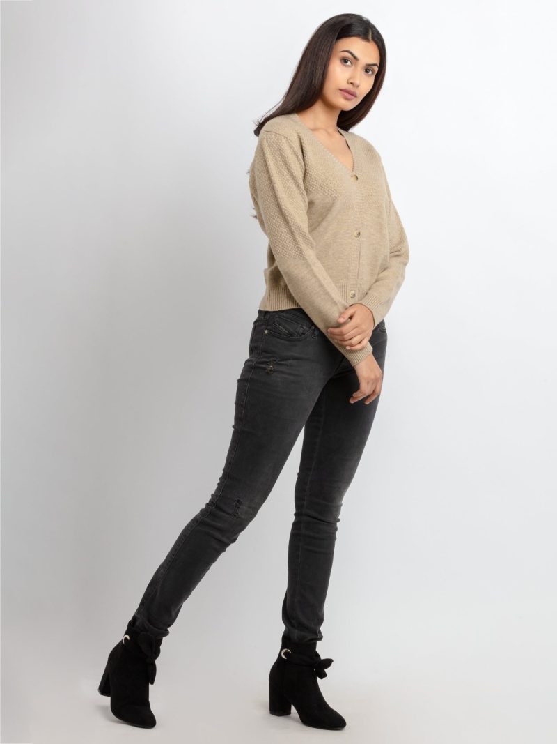 Status Quo Womens Solid V-Neck Sweater