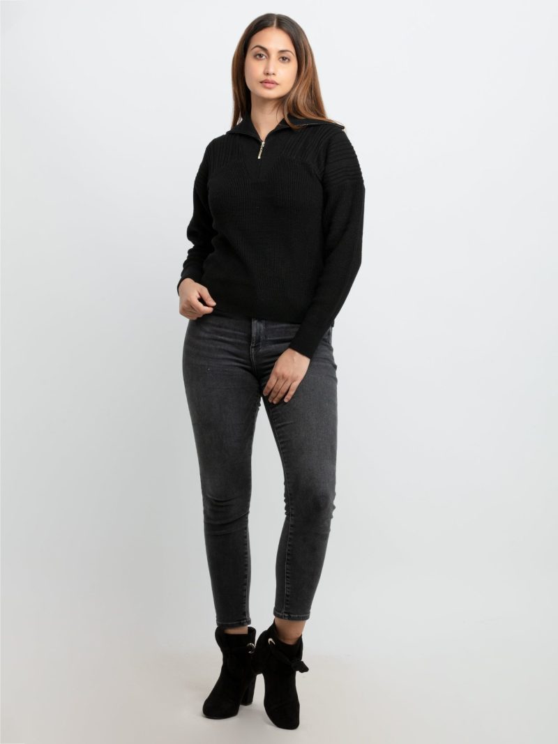 Status Quo Womens Solid High Neck Sweater