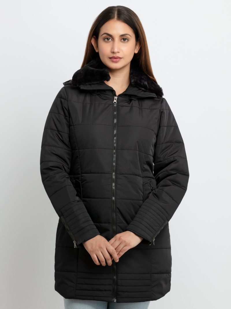 Status Quo Womens Quilted Hooded Jacket