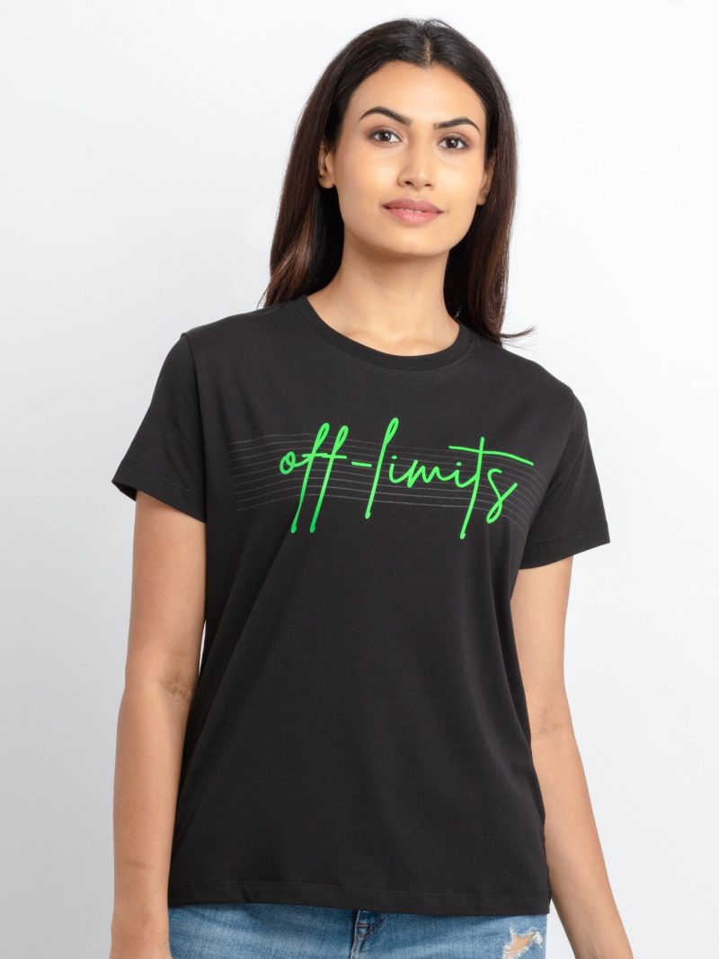 Status Quo Women'S Printed Round Neck T-Shirt