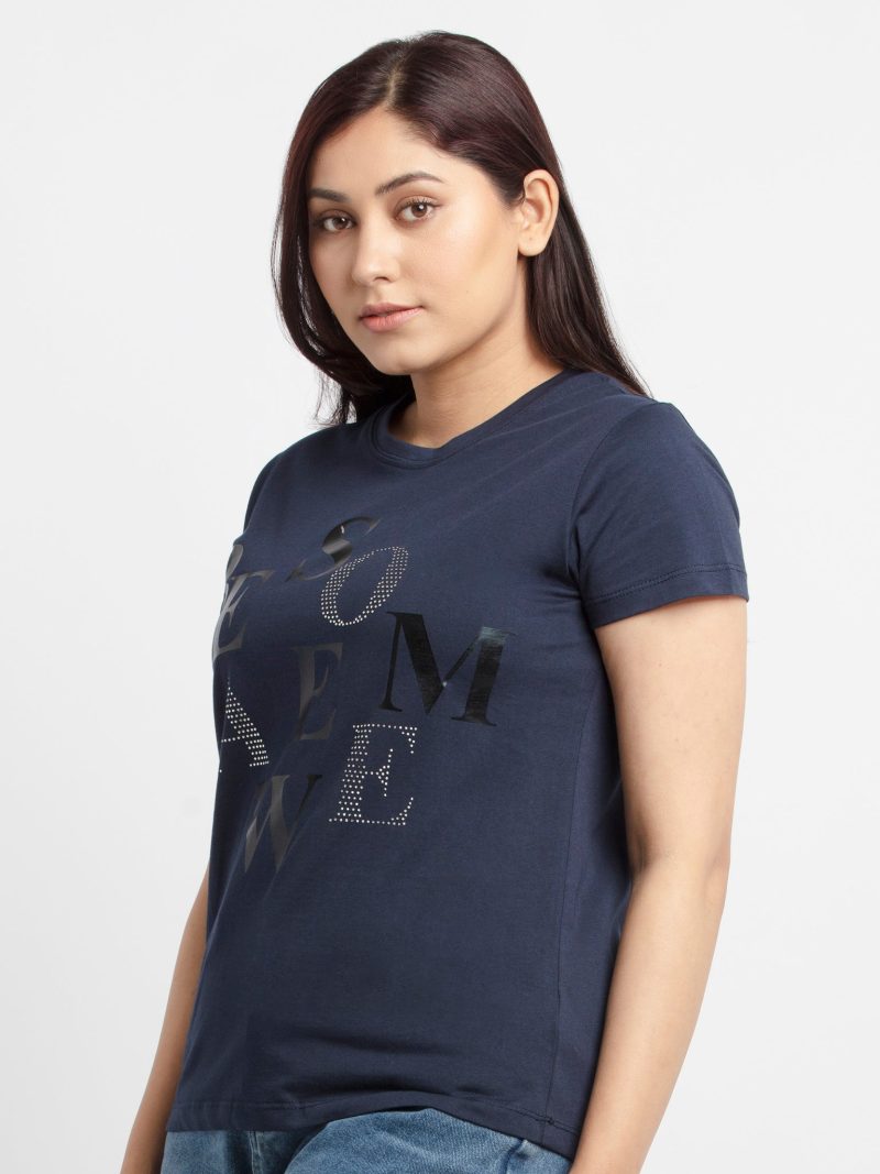 Womens Printed Round Neck T-Shirt