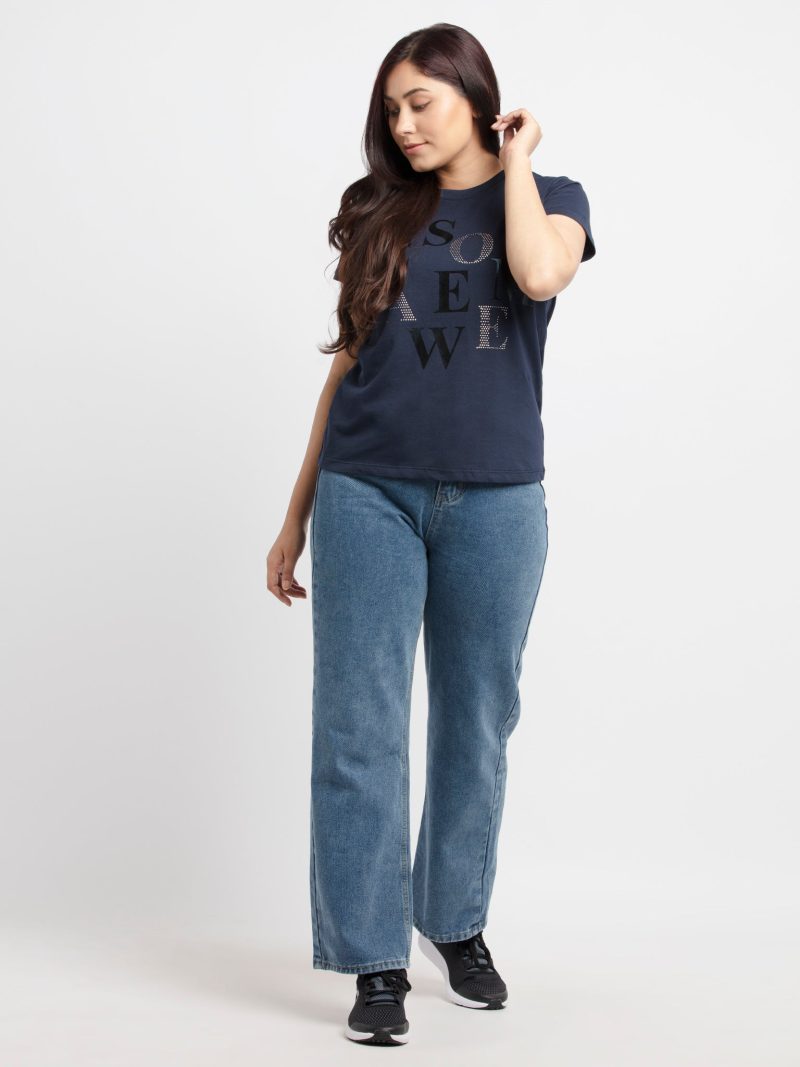 Womens Printed Round Neck T-Shirt