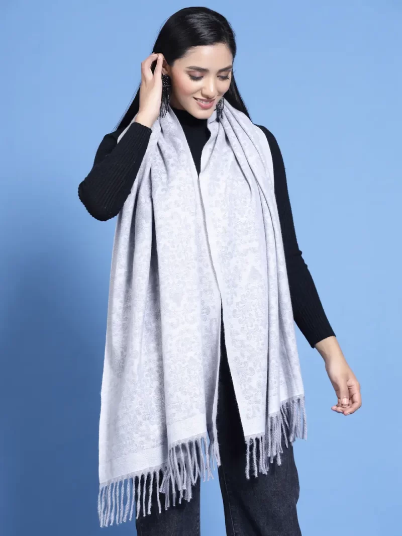 Floral Printed Tasselled Stole