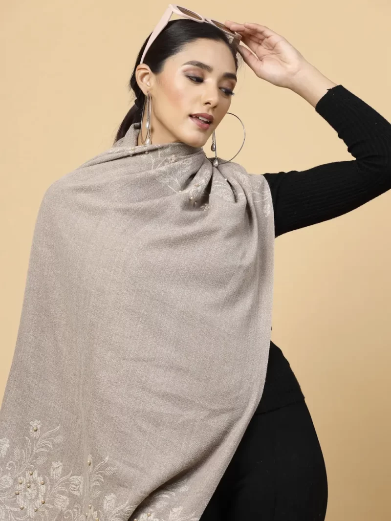 Floral Jacquard Printed Tasseled Stole