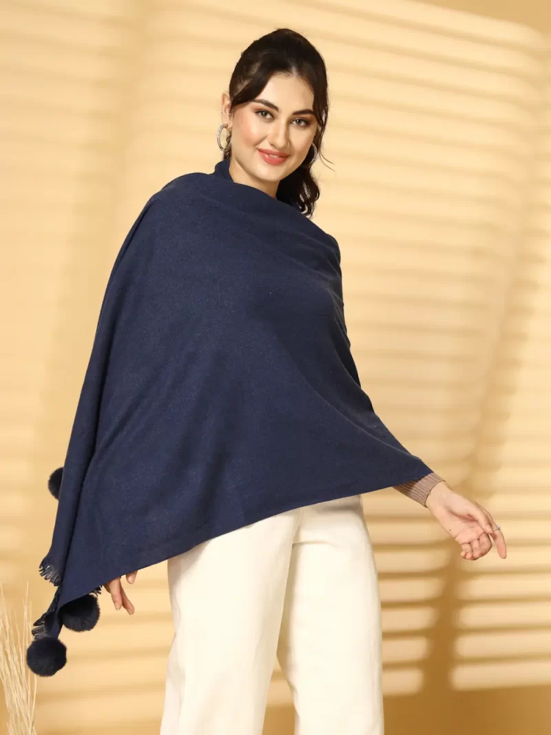 Women Blue Solid Stole