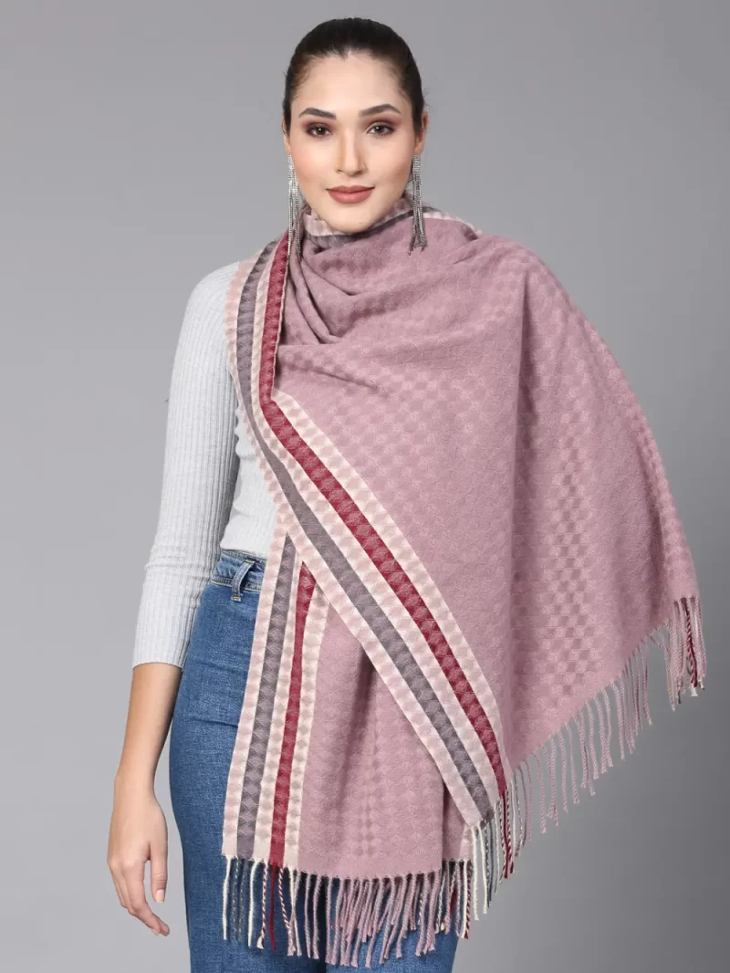 Geometric Woven Design Stole
