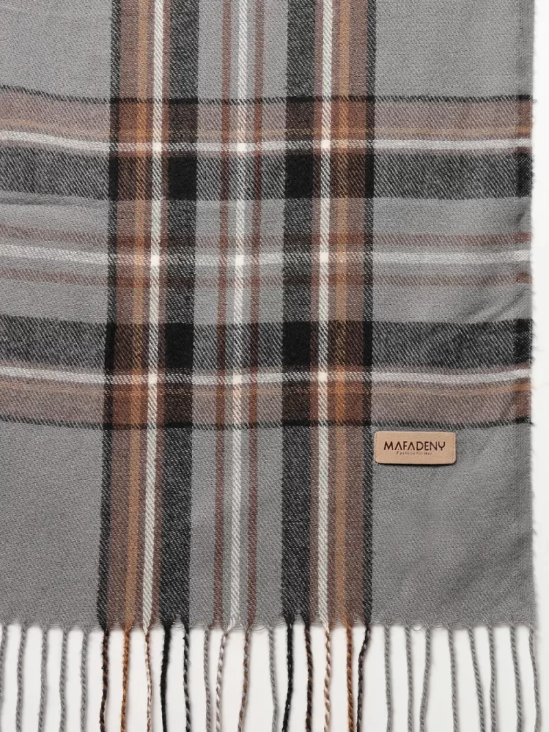 Striped Winter Wrap Stole Has Tasselled Border