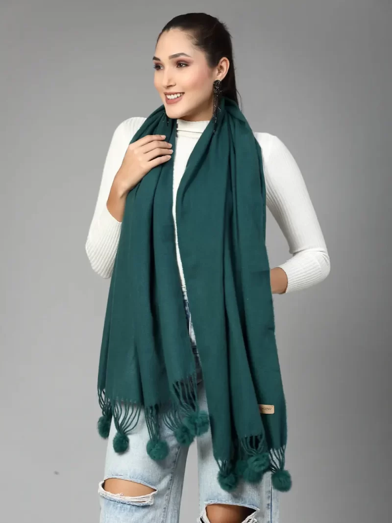 Winter Wrap Stole Has Tasselled Border