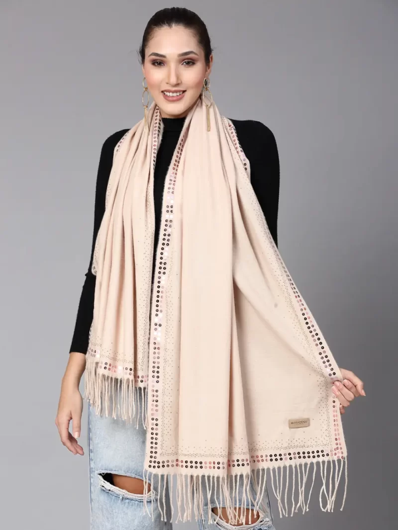 Winter Stole With Tasselled Border