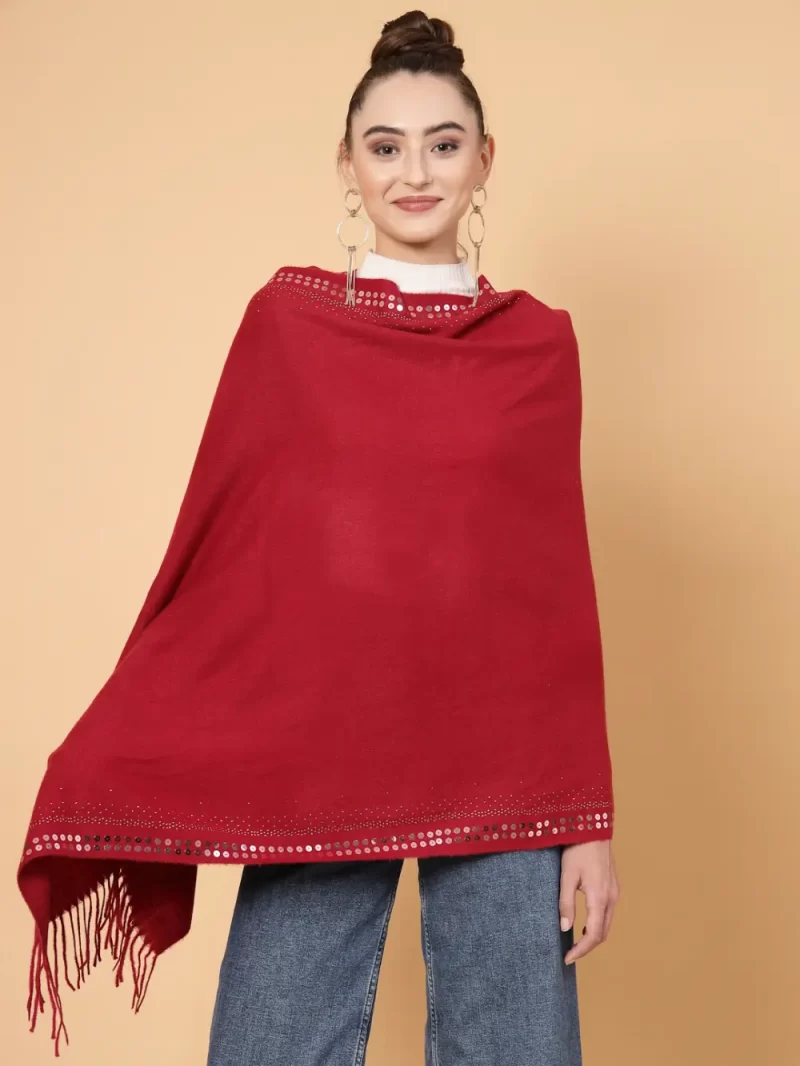 Winter Stole With Tasselled Border