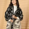 Women Paisley Printed Stole With Frayed Border