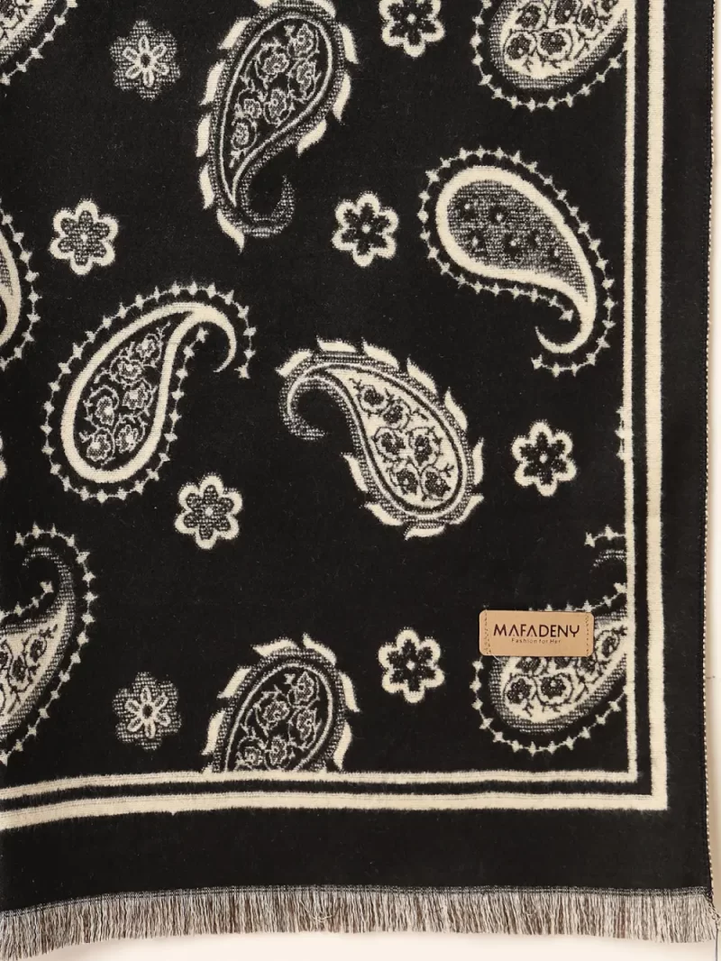 Women Paisley Printed Stole With Frayed Border