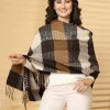 Women Checked Woollen Shawl