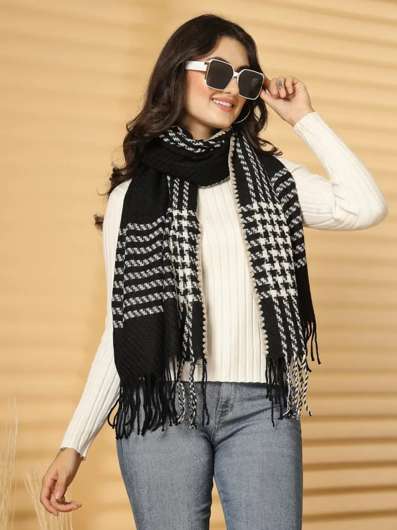 Women Woven Design Winter Stole
