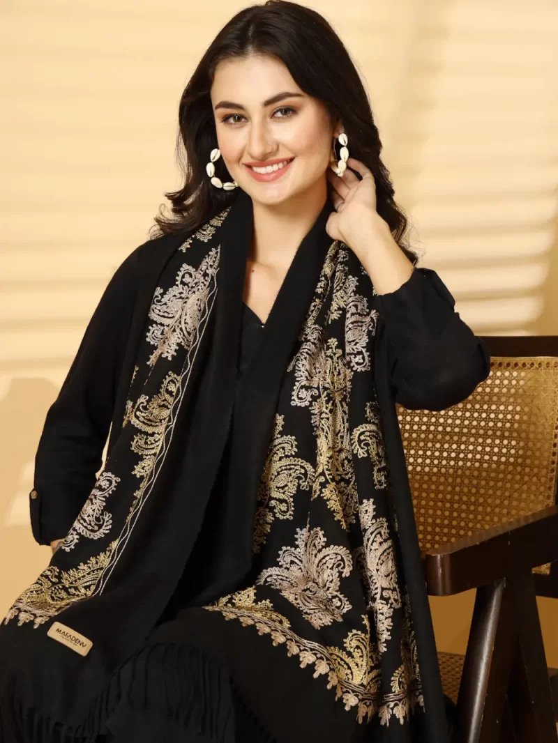 Women Embroidered Winter Stole