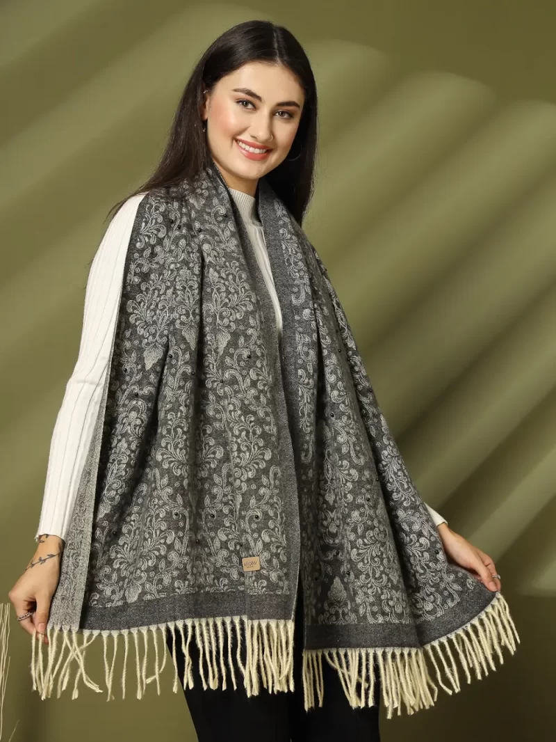Women Woven Design Winter Stole