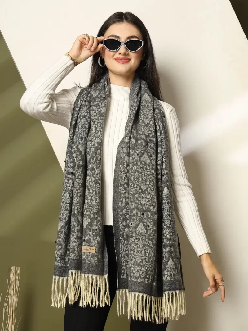 Women Woven Design Winter Stole