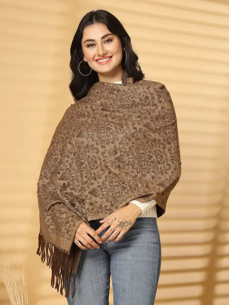 Women Woven Design Winter Stole