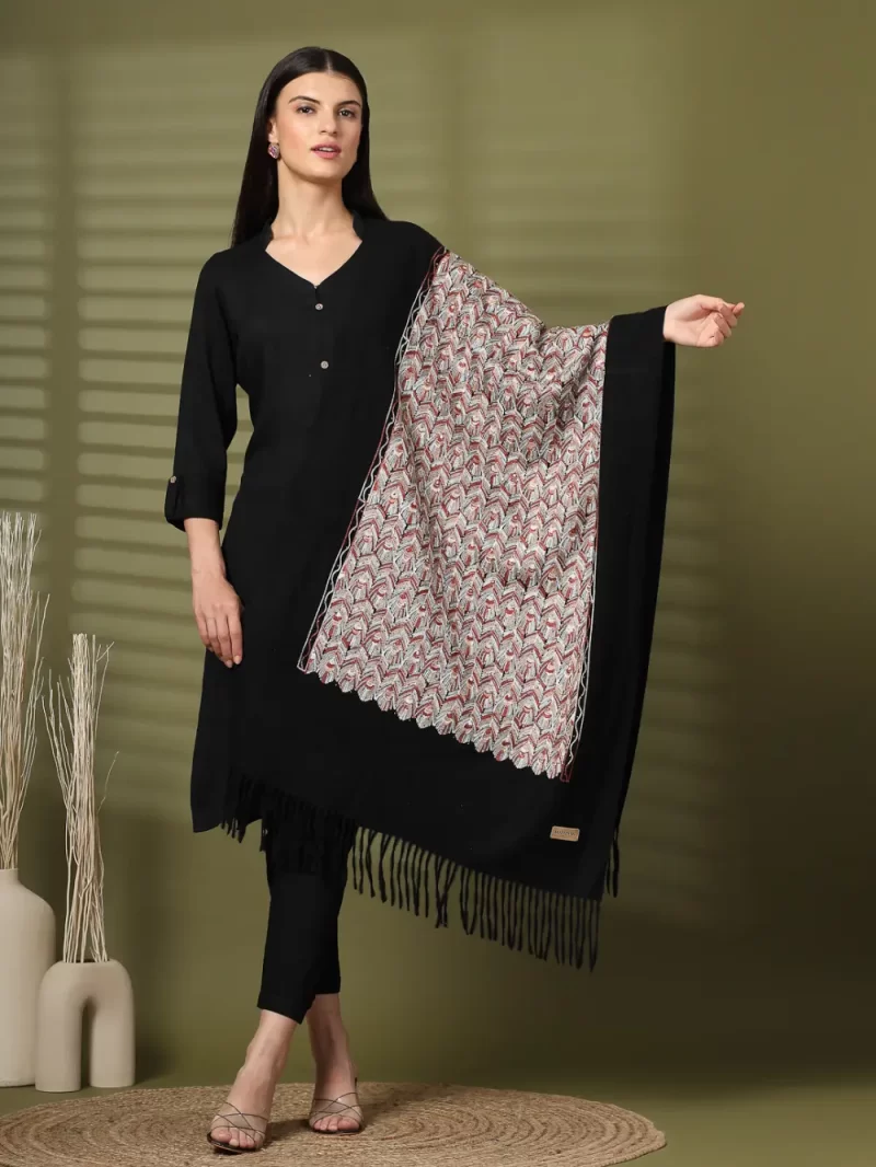 Women Abstract Printed Winter Stole