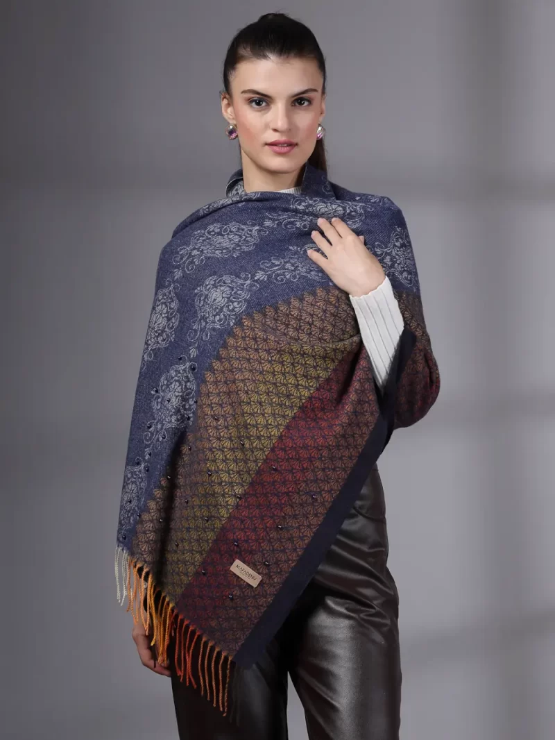 Women Printed Stole Has Tasselled Border