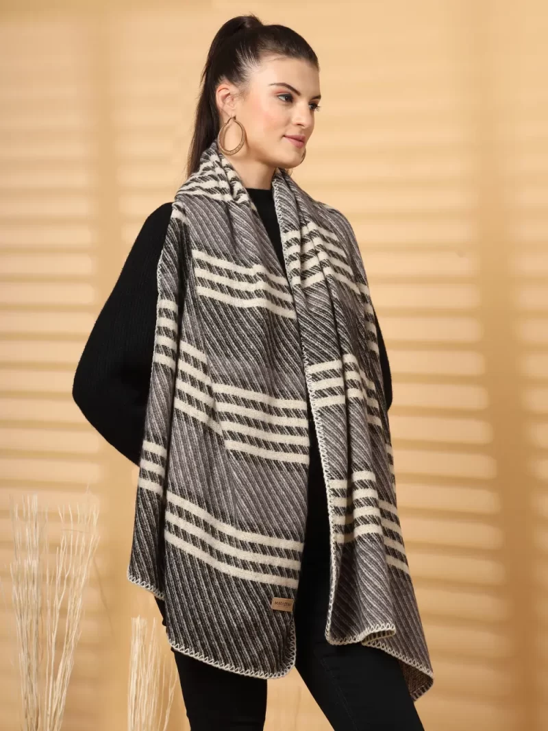 Women Striped Winter Stole