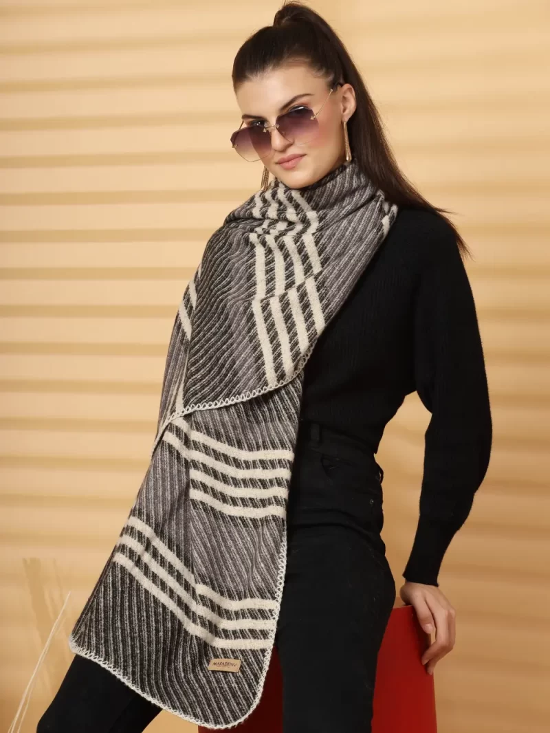 Women Striped Winter Stole