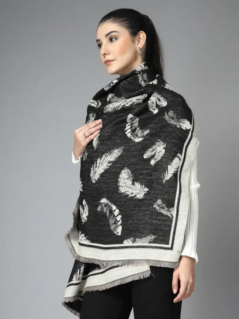 Women Floral Printed Wool Stole
