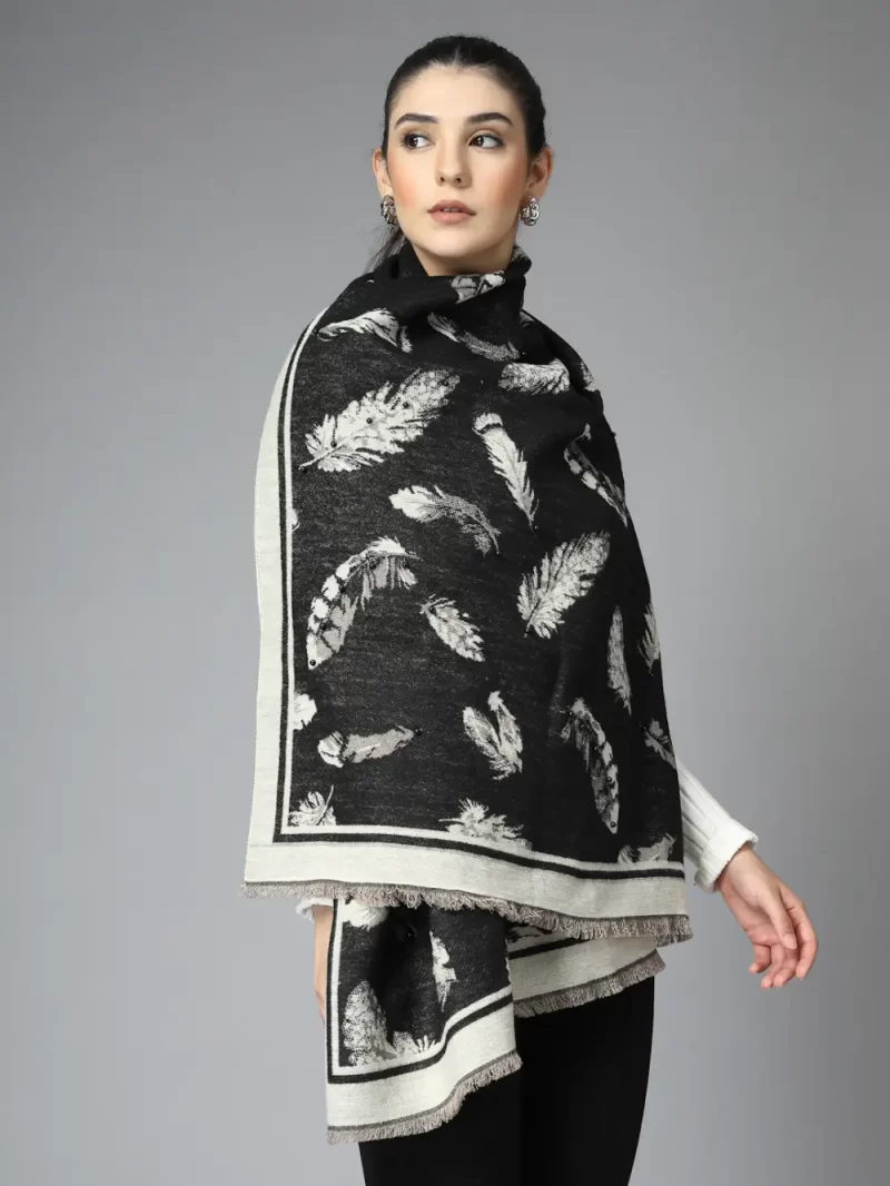 Women Floral Printed Wool Stole