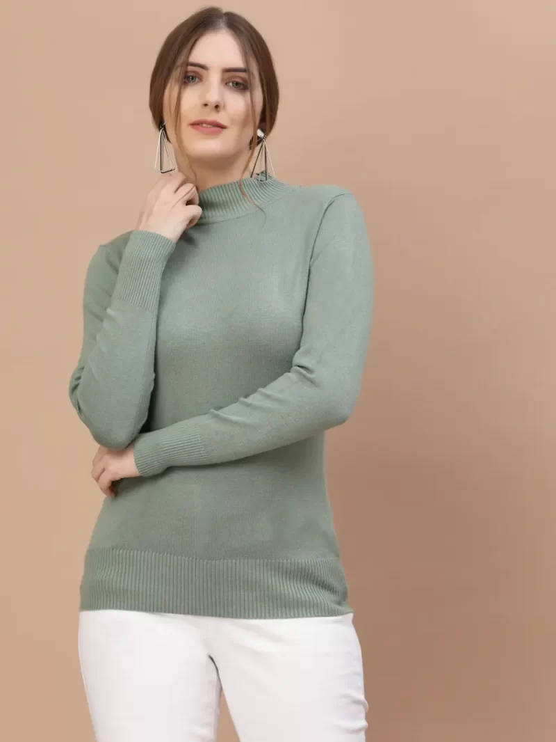 Women Solid Green Top