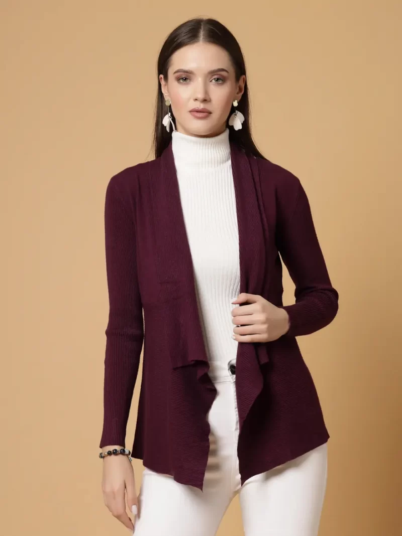 Striped Open Front Shrug