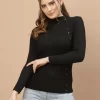 Ribbed High Neck Pullover