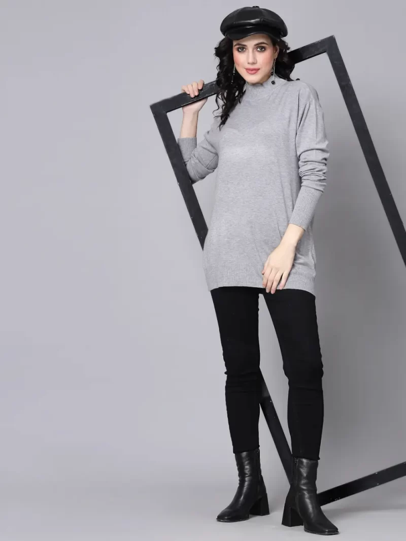 Mock Neck Longline Pullover