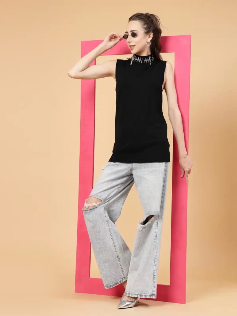 Women High Neck Pullover Sweater