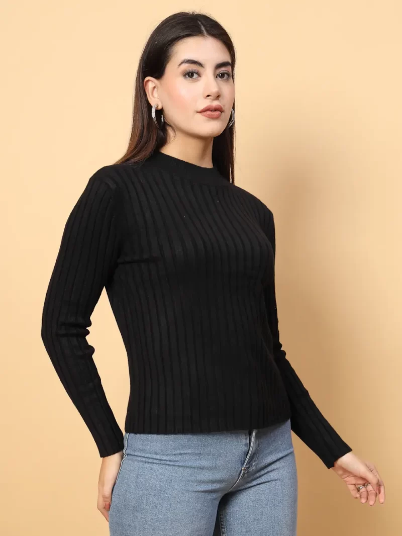Choker Neck Self Striped Top