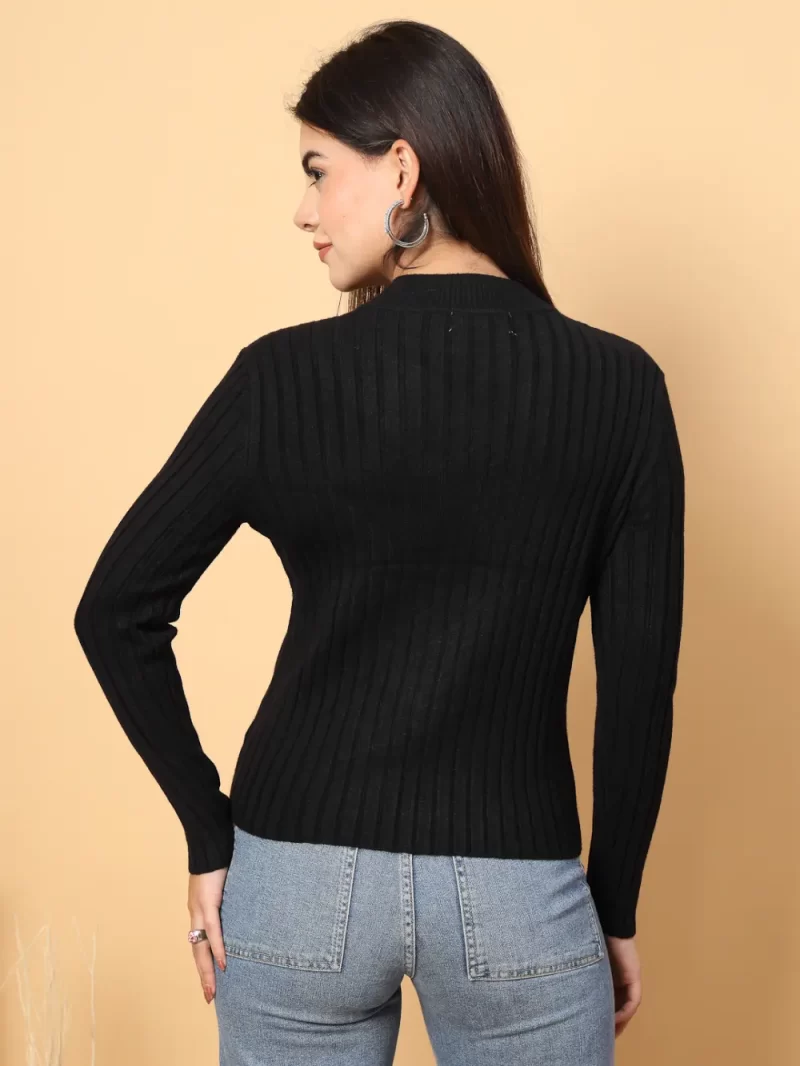 Choker Neck Self Striped Top