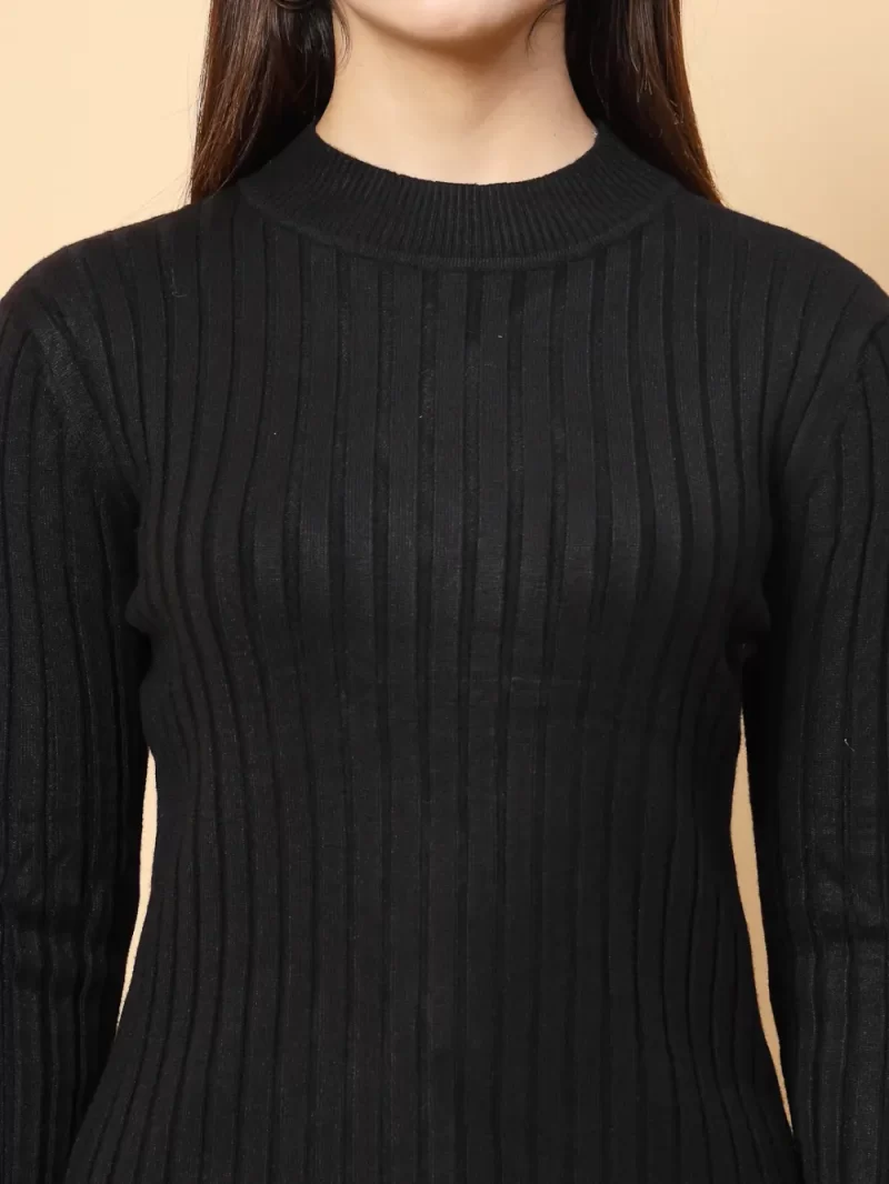 Choker Neck Self Striped Top