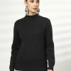 Women High Neck Long Sleeves Top