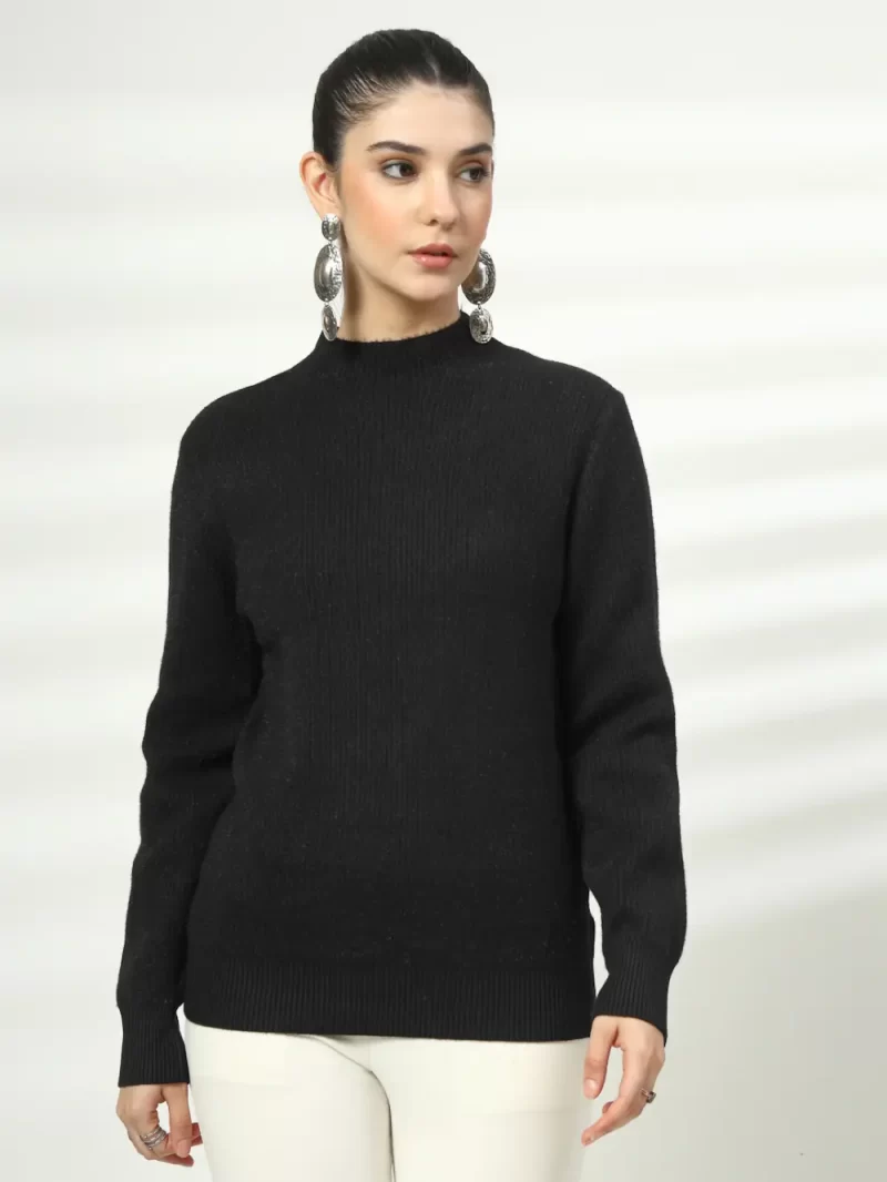 Women High Neck Long Sleeves Top