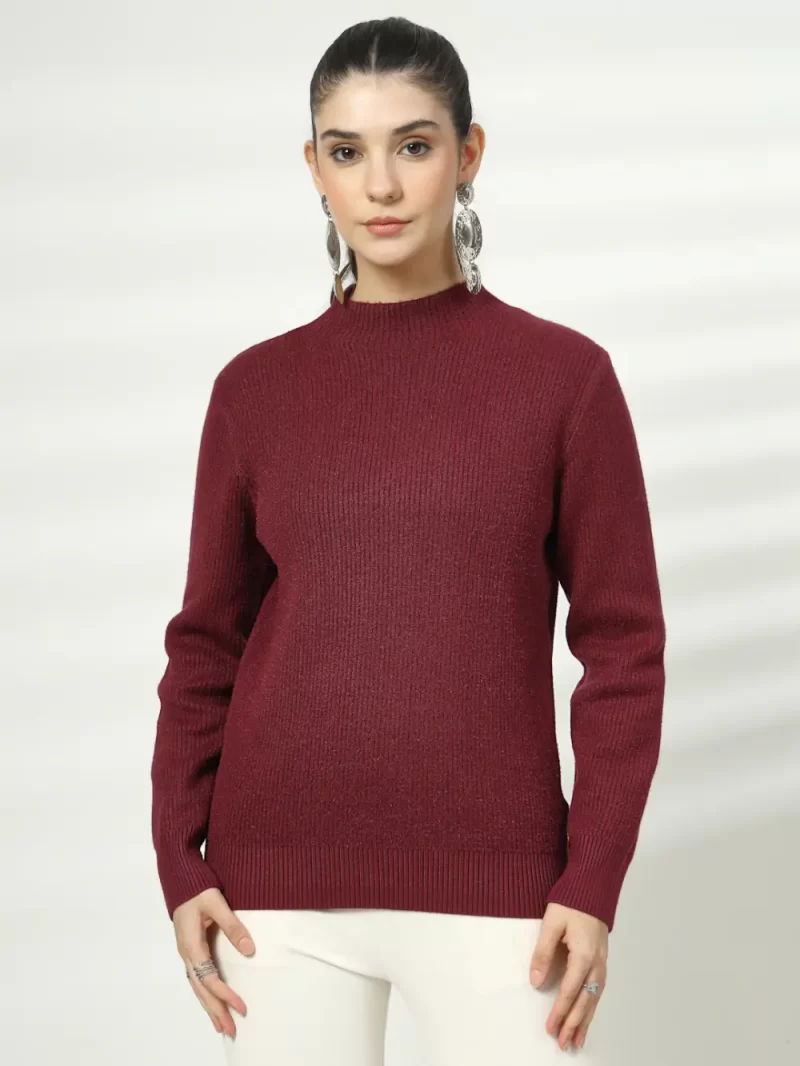 Women High Neck Long Sleeves Top