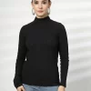 Women Self Design High Neck Top
