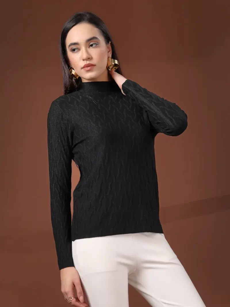 Women Cable Knit Longline Top