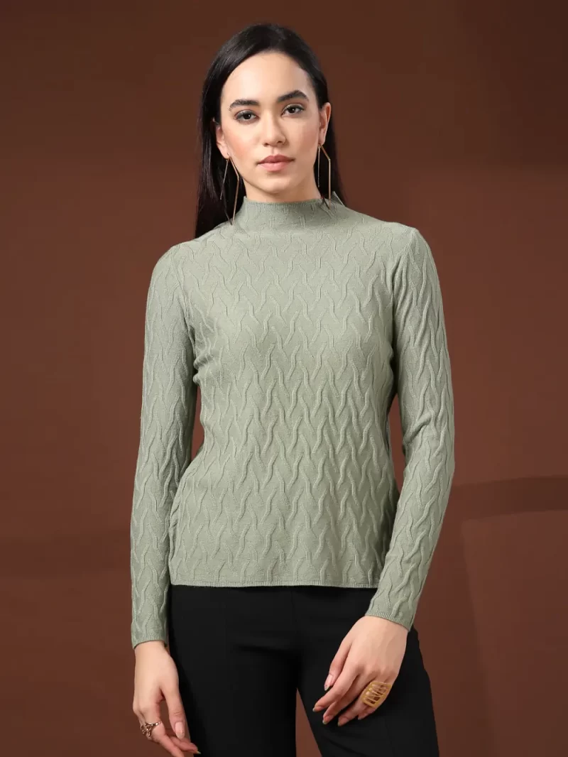 Women Cable Knit Longline Top