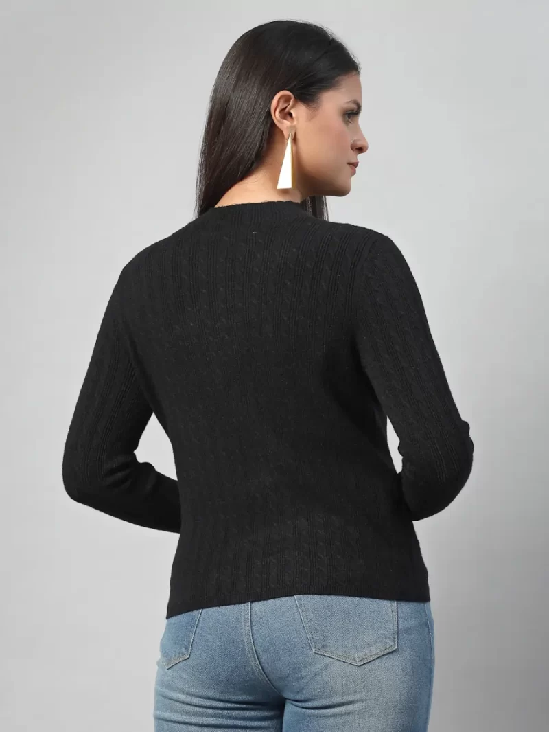 Women Striped High Neck Top