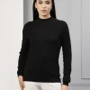Women High Neck Pure Cotton Pullover