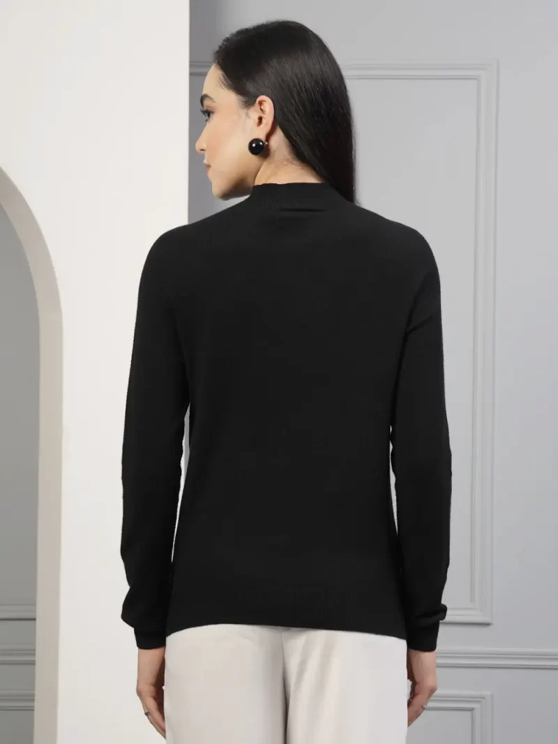 Women High Neck Pure Cotton Pullover