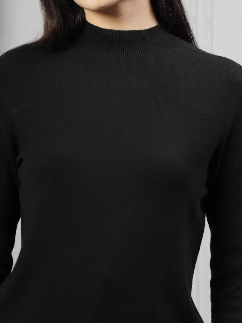 Women High Neck Pure Cotton Pullover