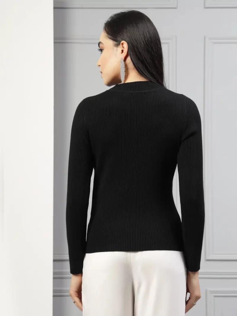 High Neck Embellished Pullover